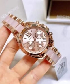 Michael Kors Mk Pink Rosrgold Dial Diamond Ladies Watch