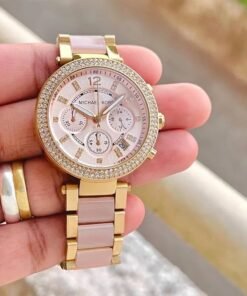 Alternative view of Michael Kors Mk 6326 Pink White Dial Chrono Ladies Watch
