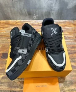 Alternative view of Louis Vuitton LV Trainer Damier Denim Black Sneaker
