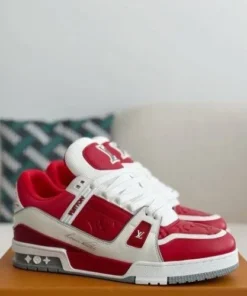 Alternative view of LOUIS VUITTON TRAINER SIGNATURE RED WHITE
