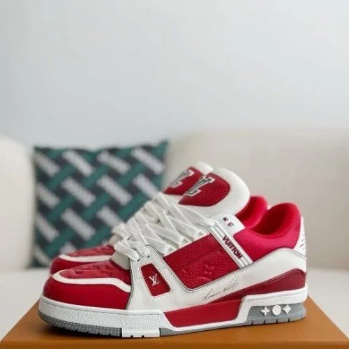 LOUIS VUITTON TRAINER SIGNATURE RED WHITE