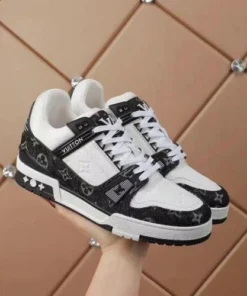 Alternative view of Louis Vuitton LV Trainer White Black