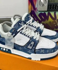 Louis Vuitton LV Trainer Monogram Denim White Blue