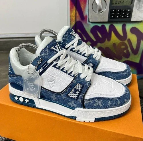 Louis Vuitton LV Trainer Monogram Denim White Blue