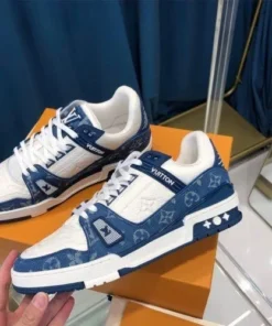 Alternative view of Louis Vuitton LV Trainer Monogram Denim White Blue