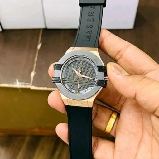 Maserati Black Copper Leather Watch - Image 2
