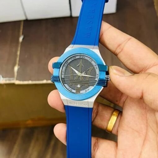 Maserati Blue Silver Leather Watch - Image 2