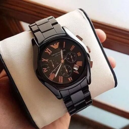 Armani Ceramica Black Copper Metal Watch - Image 4