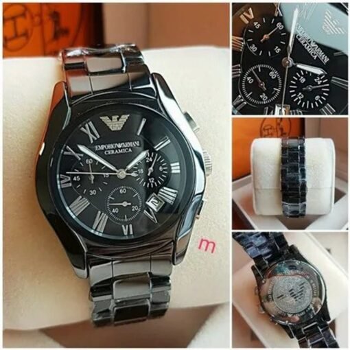 Armani Ceramica Black Silver Metal Watch - Image 3