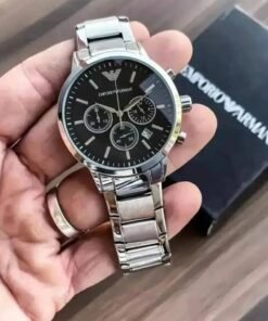 Armani Ar2453 Silver Black Dial Metal
